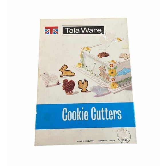 Vintage Tala Ware 9 Attractive Shapes Metal Cookie Cutters England in Box - Picture 1 of 6